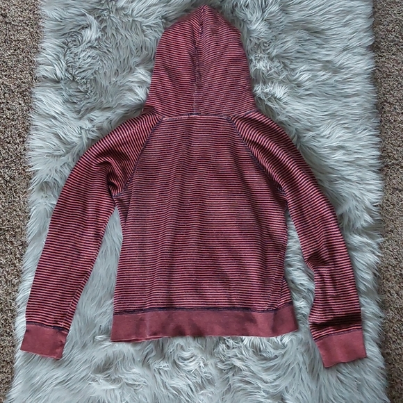 J. Crew Red and Black Striped Hoodie - Picture 5 of 9